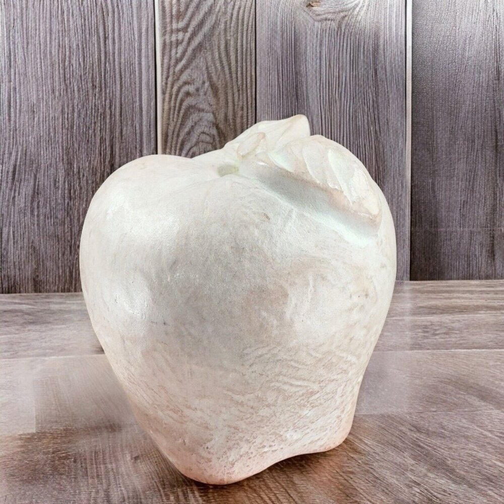 1997 Isabel Bloom Light Pink Apple Pottery Heavy Figurine Paperweight Signed